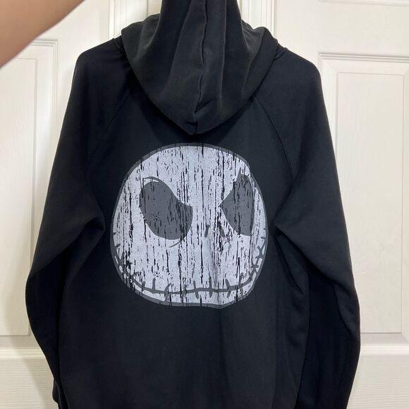 Disney Parks Nightmare Before Christmas Jack Skellington Black Pullover Hoodie L - Picture 10 of 12